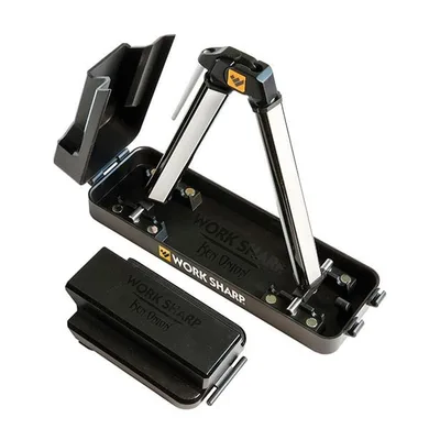 Work Sharp Benchtop Angle Set, two abrasive plates set in a V above a folding base